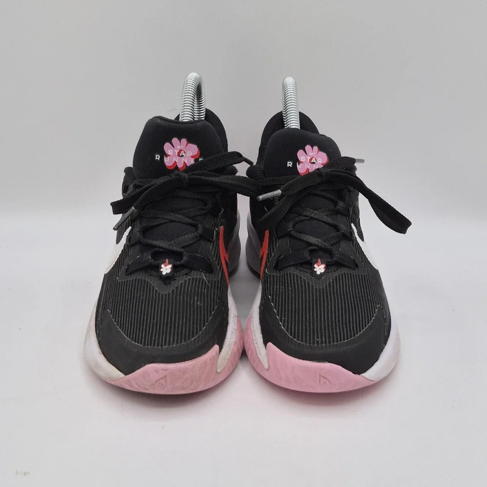 Nike Running Shoes Youth Size 3.5Y Black Pink Flower Mesh Sneaker FJ8077-001 - Picture 6 of 13